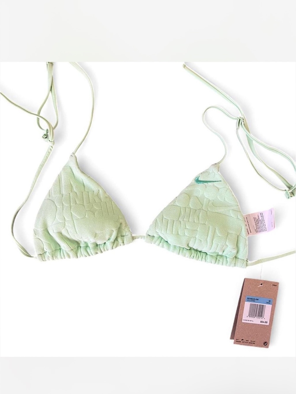 Nike Mint Green Quilted Triangle Bikini Top